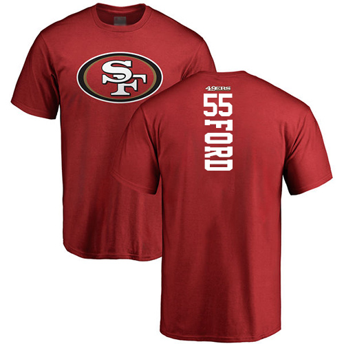 Men San Francisco 49ers Red Dee Ford Backer #55 NFL T Shirt